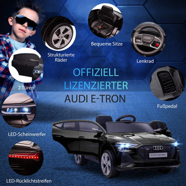 Elektroauto Kinderauto Audi e-tron lizenziert Schwarz