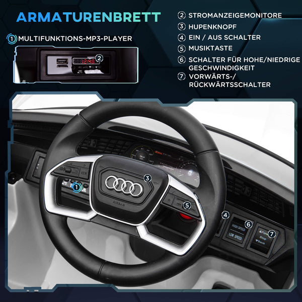 Elektroauto Kinderauto Audi e-tron lizenziert Weiss