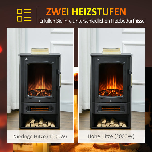 Elektrokamin mit Flammeneffekt 2 Heizstufen 44.5x32x74cm