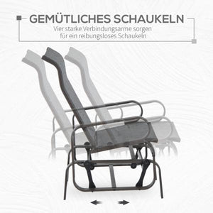 Schaukelstuhl Gartenstuhl Garten Schaukel Metall braun