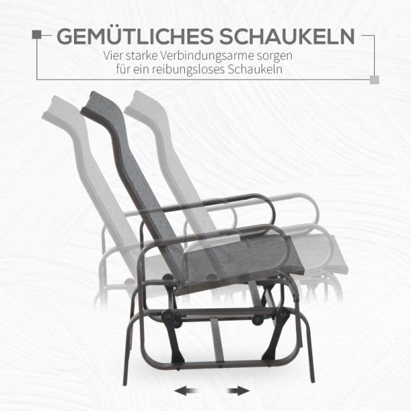 Schaukelstuhl Gartenstuhl Garten Schaukel Metall braun