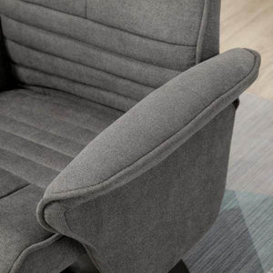 Relaxsessel mit Fusshocker verstellbare Rückenlehne Schaumstoff Dunkelgrau
