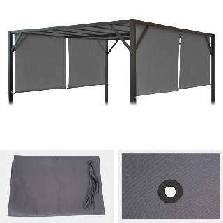 Ersatzdach Ersatzbezug Pergola Baia 4x4 Grau