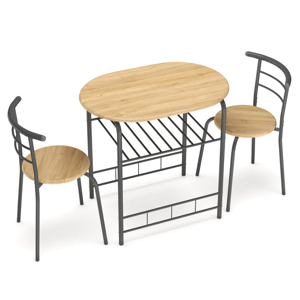 Essgruppe KNOX 80 x 53 cm 3-teilig braun/anthrazit