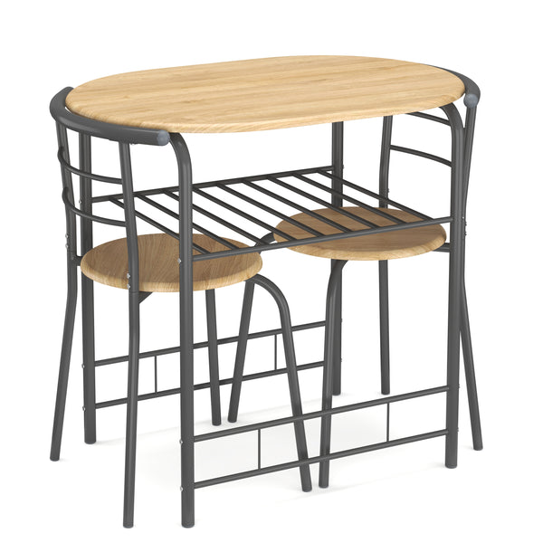 Essgruppe KNOX 80 x 53 cm 3-teilig braun/anthrazit