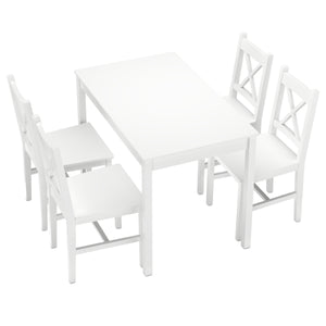 Essgruppe Holz LINDSAY 5-teilig weiss