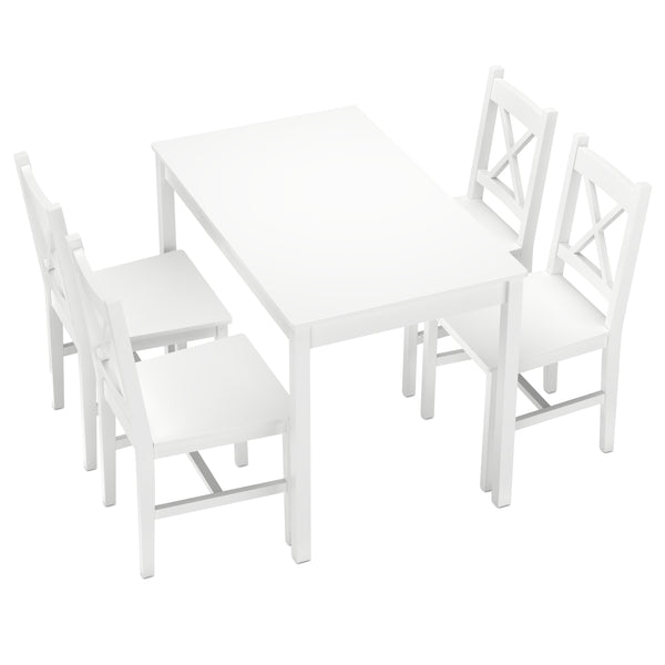 Essgruppe Holz LINDSAY 5-teilig weiss