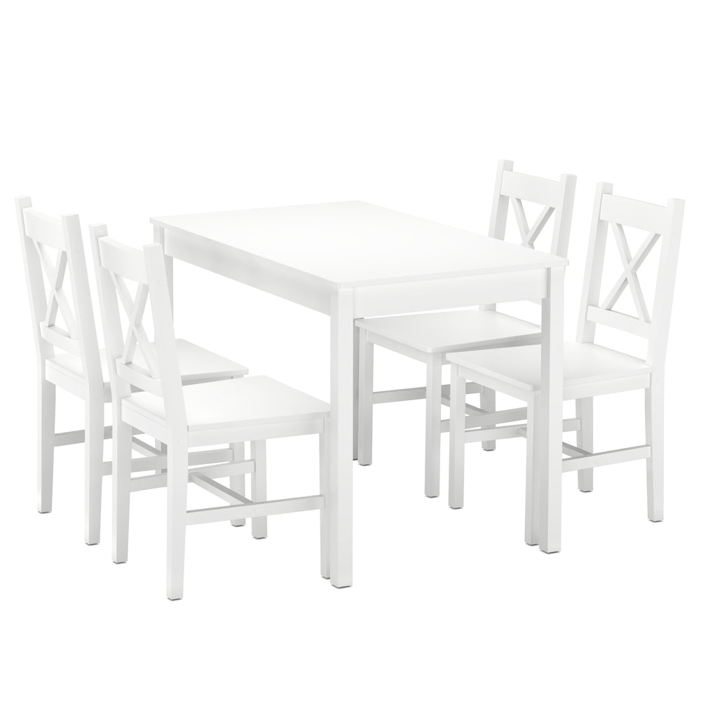Essgruppe Holz LINDSAY 5-teilig weiss