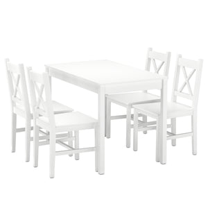 Essgruppe Holz LINDSAY 5-teilig weiss