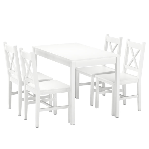 Essgruppe Holz LINDSAY 5-teilig weiss