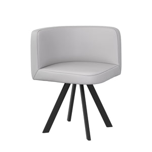 Essgruppe Leder BRUNOR 5-teilig grau/weiss