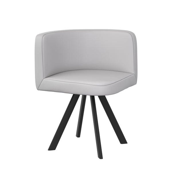 Essgruppe Leder BRUNOR 5-teilig grau/weiss