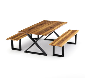 Esstisch Holz ACACIA X-Fuss 178 x 90 cm
