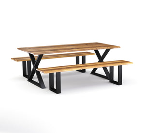 Esstisch Holz ACACIA X-Fuss 178 x 90 cm