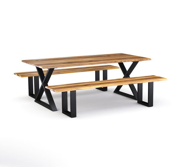 Esstisch Holz ACACIA X-Fuss 178 x 90 cm
