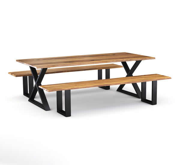 Esstisch Holz ACACIA X-Fuss 200 x 90 cm