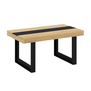 Esstisch CHELSEA 160 x 90 cm hellbraun/schwarz