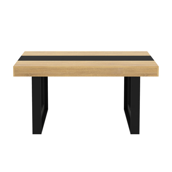Esstisch CHELSEA 160 x 90 cm hellbraun/schwarz
