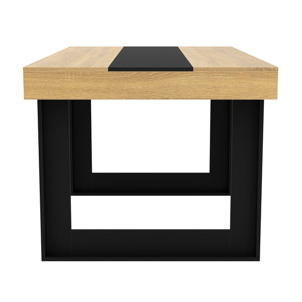 Esstisch CHELSEA 160 x 90 cm hellbraun/schwarz