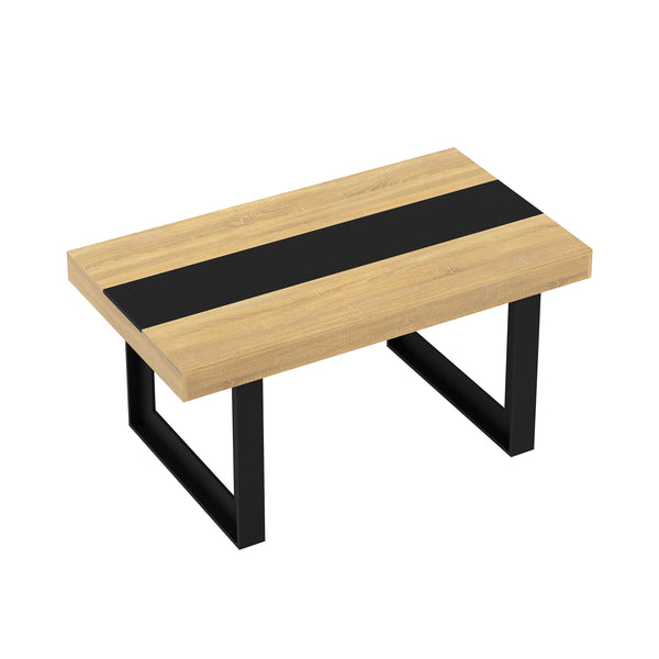 Esstisch CHELSEA 160 x 90 cm hellbraun/schwarz