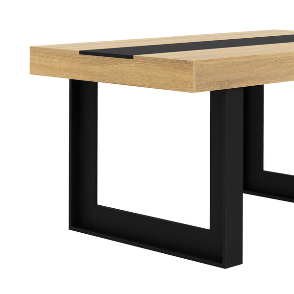 Esstisch CHELSEA 160 x 90 cm hellbraun/schwarz