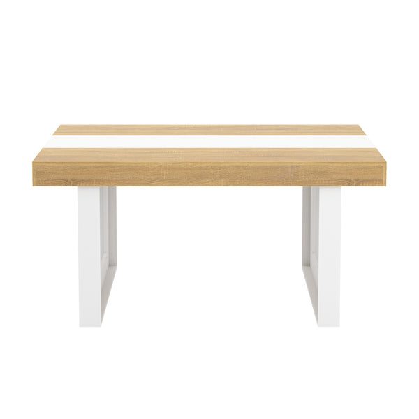 Esstisch CHELSEA 160 x 90 cm hellbraun/weiss