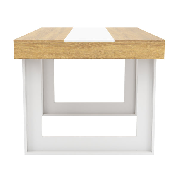 Esstisch CHELSEA 160 x 90 cm hellbraun/weiss