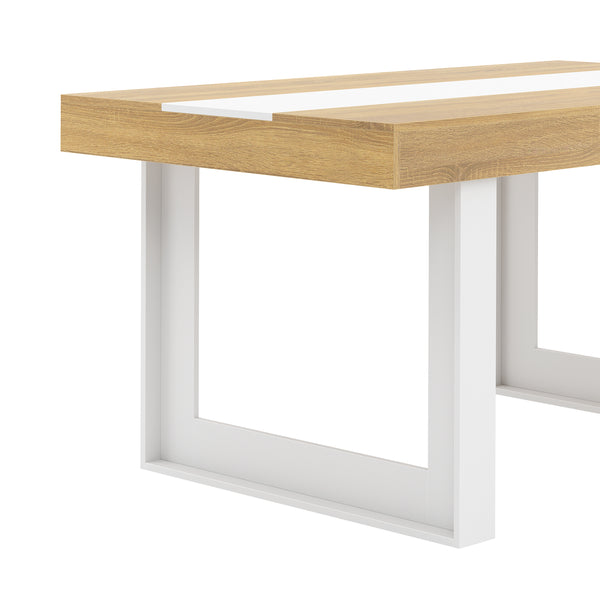 Esstisch CHELSEA 160 x 90 cm hellbraun/weiss