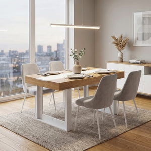 Esstisch CHELSEA 160 x 90 cm hellbraun/weiss