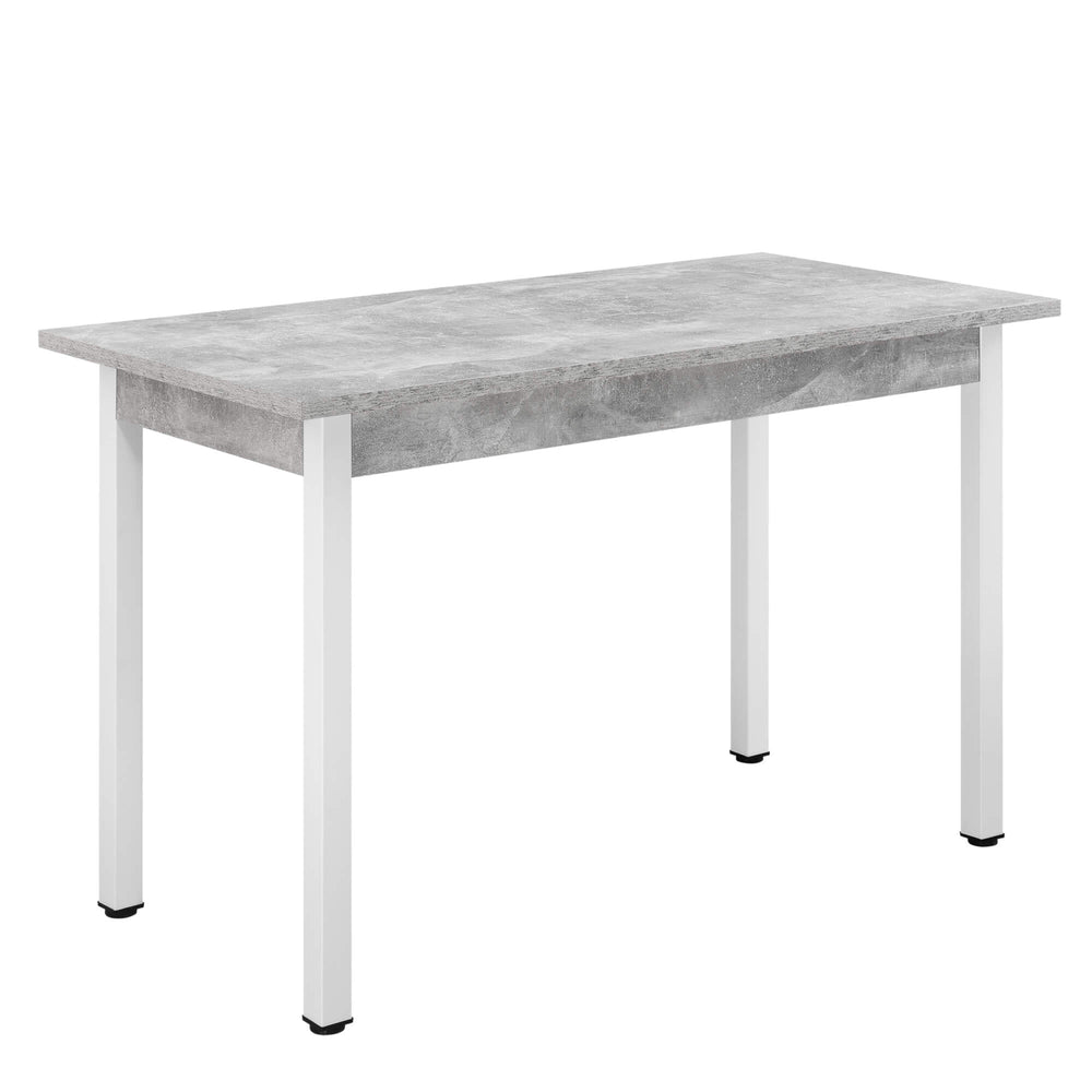 Table de salle à manger Den Haag 120x60 cm, aspect béton, blanc