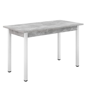 Esstisch Den Haag 120x60 cm Stahl Betonoptik/Weiss