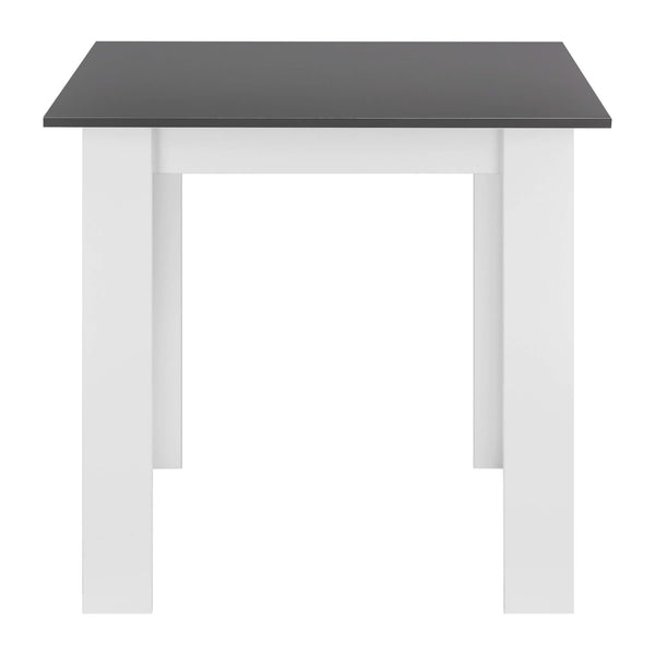 Esstisch Algermissen 80x80x76 cm für 4 Personen Dunkelgrau/Weiss