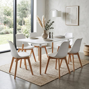 Esstisch GRELIA 100 x 70 cm weiss/natur