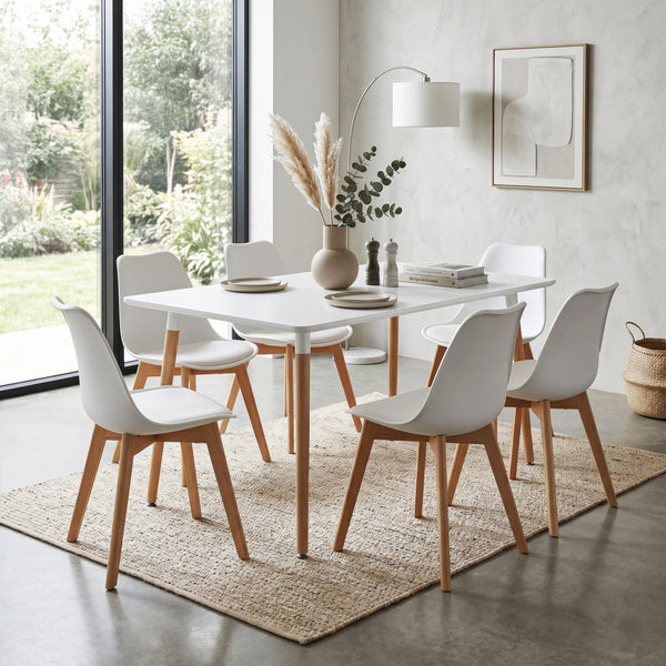 Esstisch GRELIA 100 x 70 cm weiss/natur