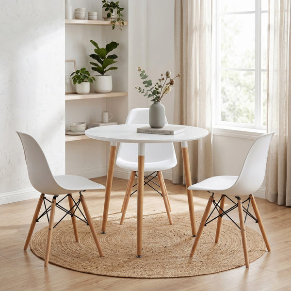 Esstisch GRELIA rund 60 cm weiss/natur