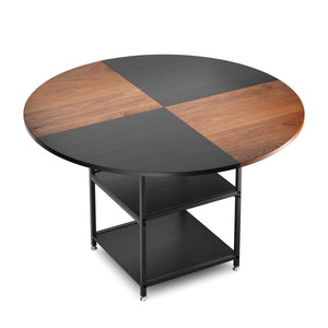 Esstisch GUSTAW rund 120 cm braun/schwarz
