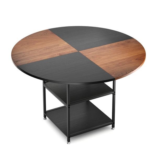 Esstisch GUSTAW rund 120 cm braun/schwarz