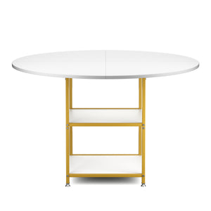 Esstisch GUSTAW rund 120 cm weiss/gold