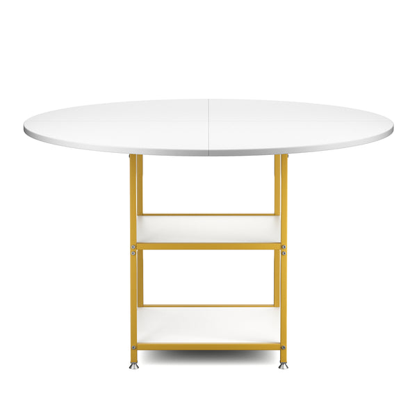 Esstisch GUSTAW rund 120 cm weiss/gold
