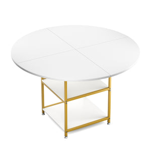 Esstisch GUSTAW rund 120 cm weiss/gold