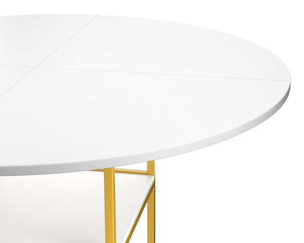 Esstisch GUSTAW rund 120 cm weiss/gold