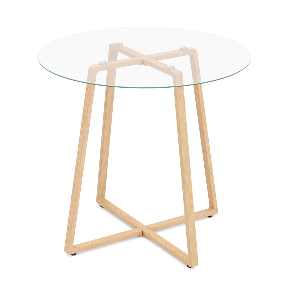 Esstisch Glas CRESSIDA rund 80 cm braun
