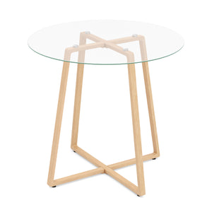 Esstisch Glas CRESSIDA rund 80 cm braun