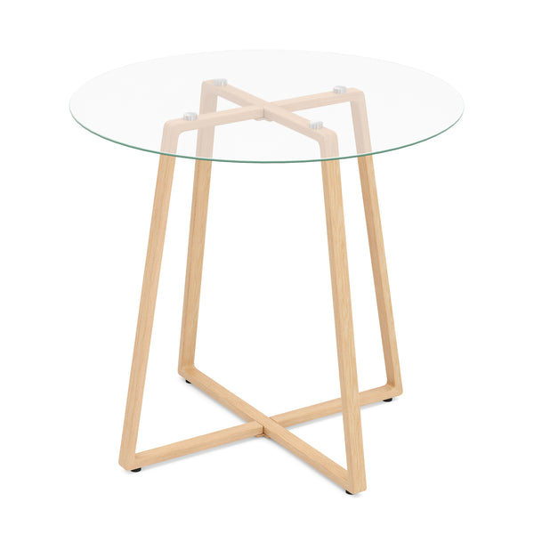 Esstisch Glas CRESSIDA rund 80 cm braun