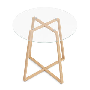 Esstisch Glas CRESSIDA rund 80 cm braun