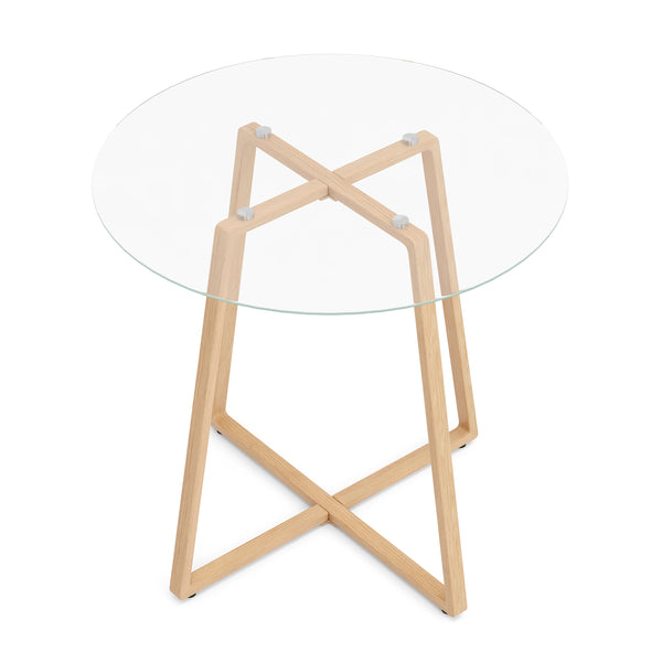 Esstisch Glas CRESSIDA rund 80 cm braun