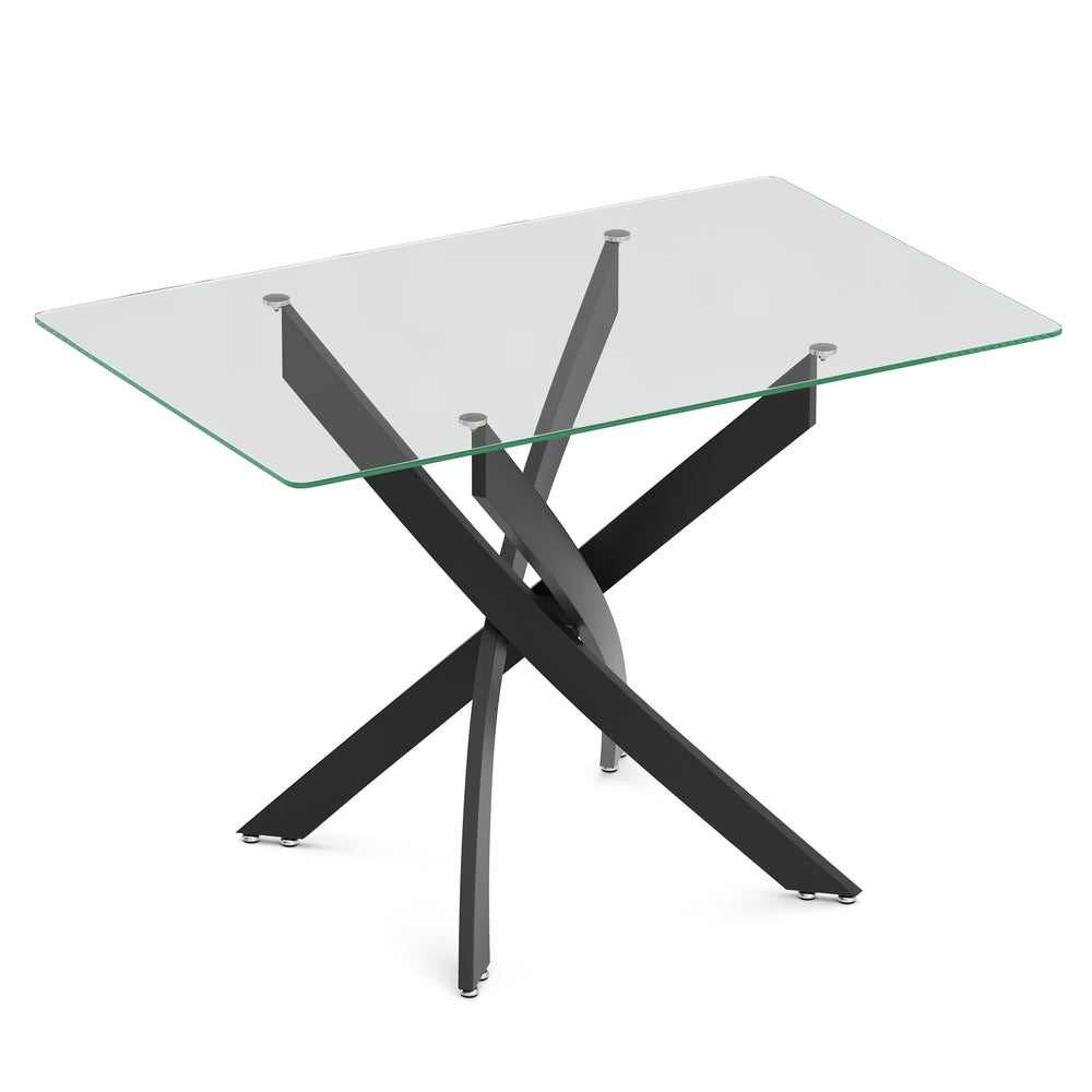 Table de salle à manger en verre ECLIPSE 110 x 70 cm noire