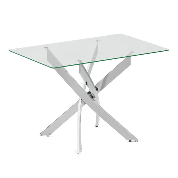 Esstisch Glas ECLIPSE 110 x 70 cm silber