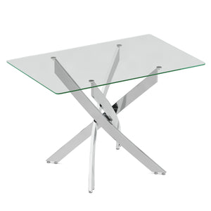 Esstisch Glas ECLIPSE 110 x 70 cm silber