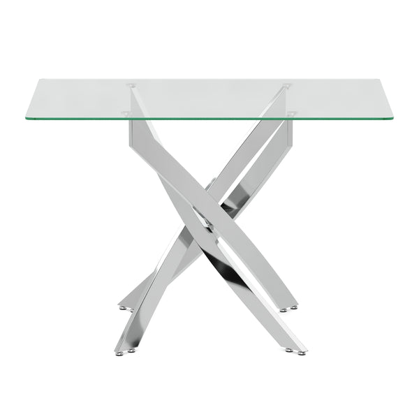 Esstisch Glas ECLIPSE 110 x 70 cm silber